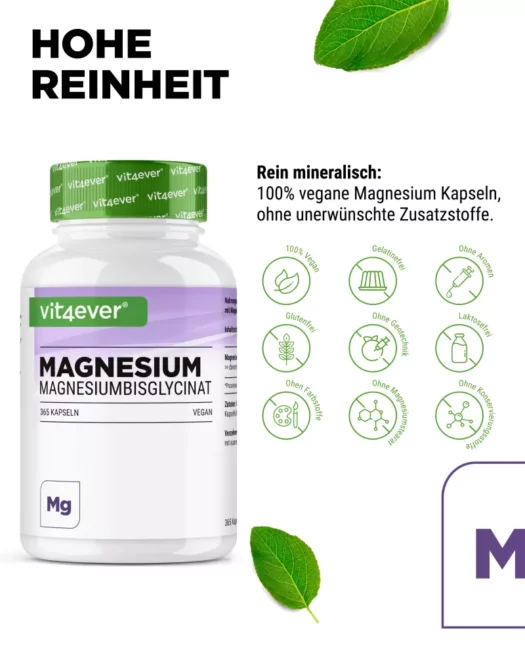 Vit4ever <br>Bisglicinato di magnesio - 365 capsule - immagine 4