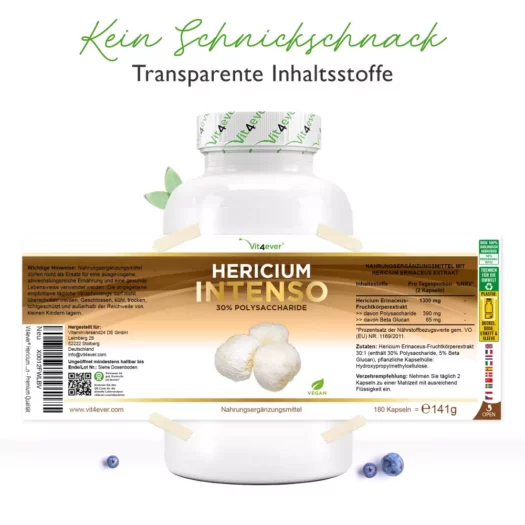 Vit4ever <br>Hericium Erinaceus Intenso - 180 cápsulas - Imagen 2