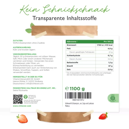 Vit4ever <br>Proteína de guisante - 1100 g - Imagen 2