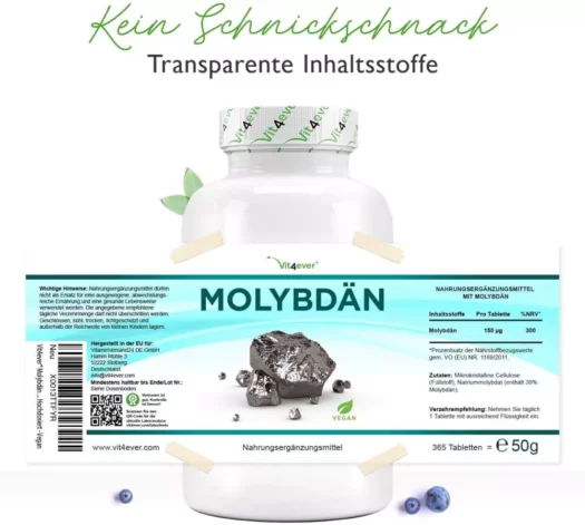 Vit4ever <br>Molybdeen - 365 tabletten - Afbeelding 2