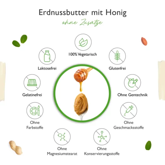 Vit4ever <br>Pindakaas met honing - 1000 g - Afbeelding 4