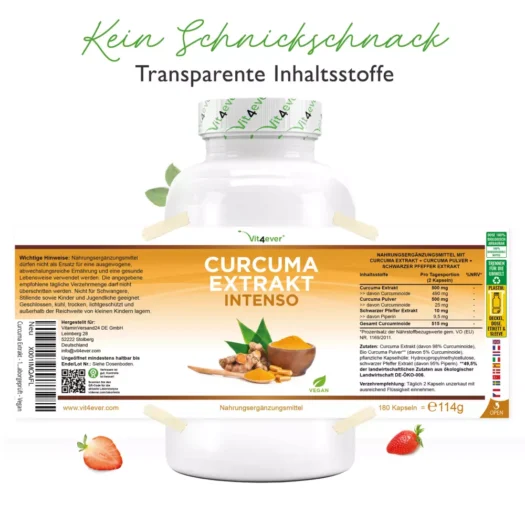 Vit4ever <br>Extracto de cúrcuma Intenso - 180 cápsulas - Imagen 2