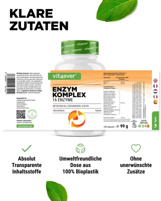 Vit4ever <br>Enzyme complex - 180 capsules - Image 3