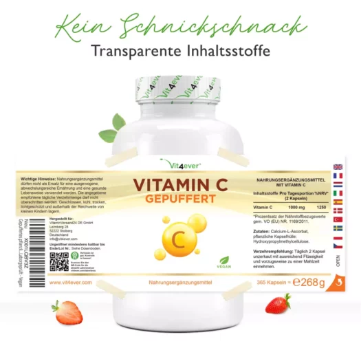 Vit4ever <br>Vitamina C tamponada - 365 cápsulas - Imagen 2