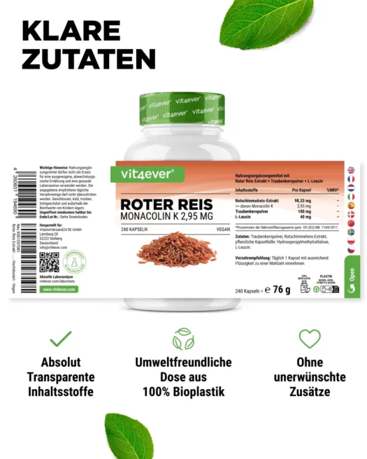 Vit4ever <br>Extracto de arroz rojo - 240 cápsulas - Imagen 2