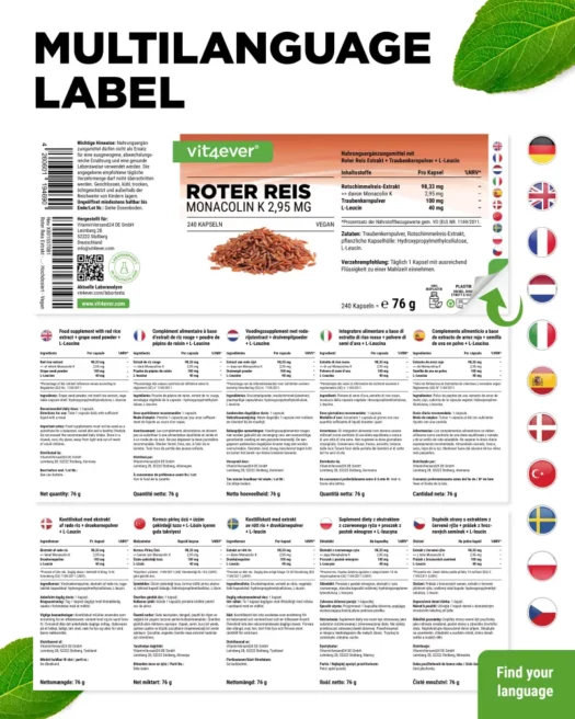 Vit4ever <br>Extracto de arroz rojo - 240 cápsulas - Imagen 3