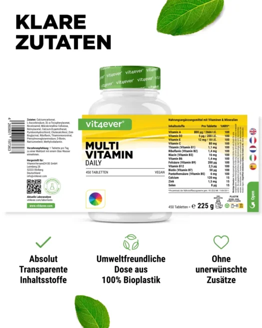 Vit4ever <br>Multivitamin Daily - 450 Tabletten – Bild 2