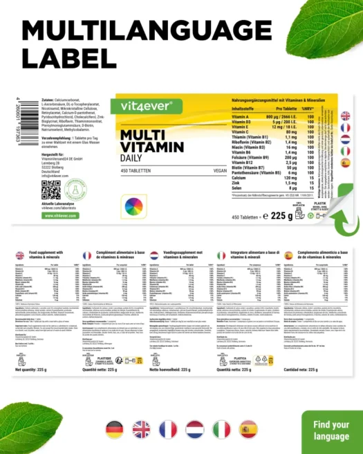 Vit4ever <br>Multivitamin Daily - 450 Tabletten – Bild 3