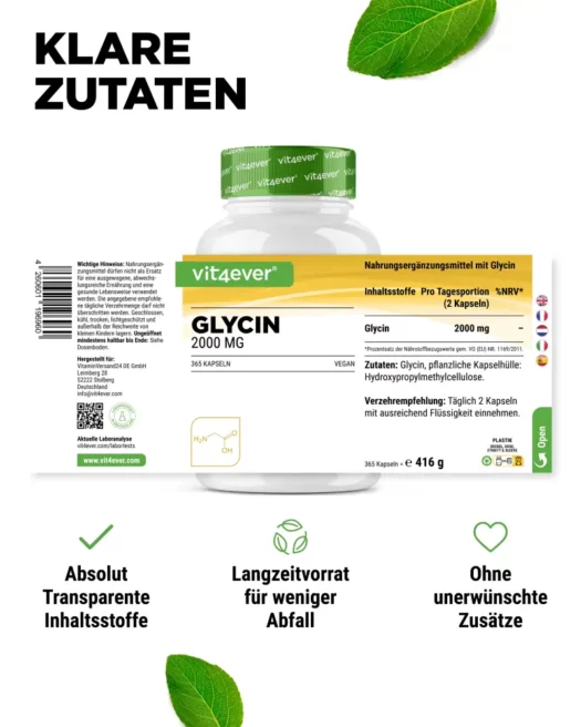 Vit4ever <br>Glycine - 365 capsules - Image 2
