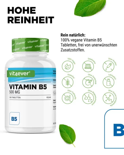 Vit4ever <br>Vitamine B5 - 365 tabletten - Afbeelding 4