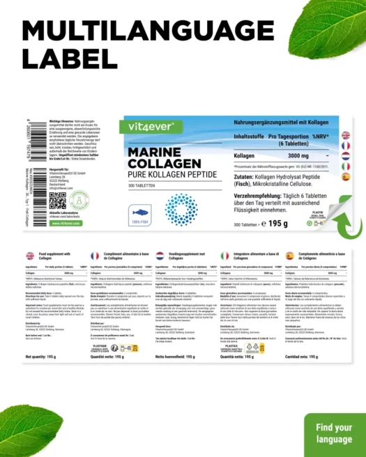 Vit4ever <br>Zeecollageen (vis) - 300 tabletten - Afbeelding 3