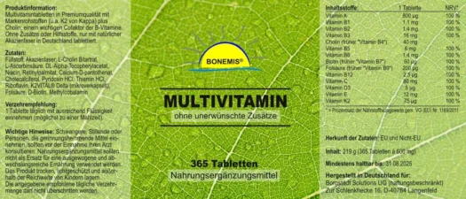Bonemis® <br>Multivitamínico - 365 comprimidos - Imagen 2