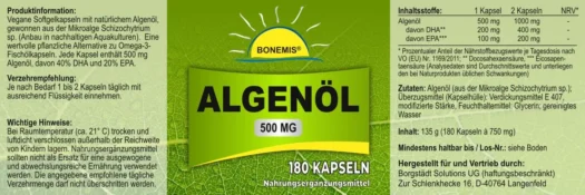 Bonemis® <br>Omega 3 algenolie - 180 capsules - Afbeelding 2