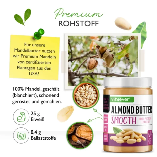 Vit4ever <br>Burro di mandorle bianco - 1000 g - immagine 2
