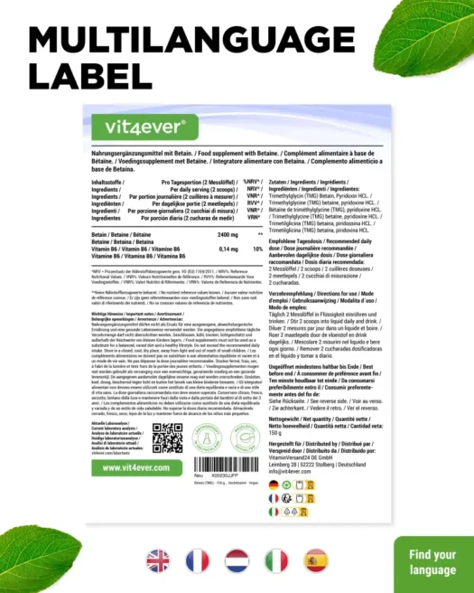 Vit4ever <br>Betaine powder - 150 g - Image 3