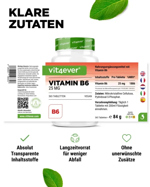 Vit4ever <br>Vitamina B6 - 365 comprimidos - Image 2