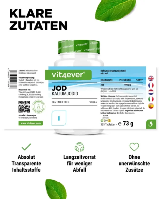Vit4ever <br>Jodium - 365 tabletten - Afbeelding 2