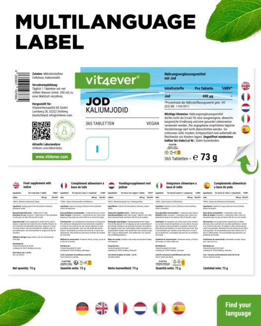 Vit4ever <br>Jodium - 365 tabletten - Afbeelding 3