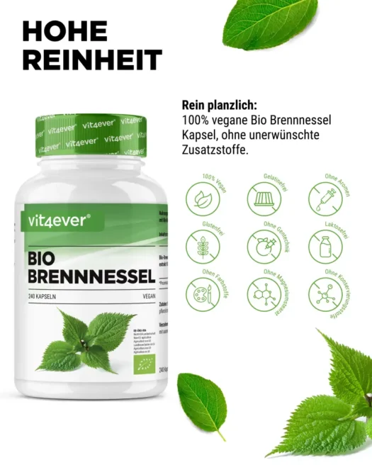Vit4ever <br>Biologisch brandnetelextract - 240 capsules - Afbeelding 4