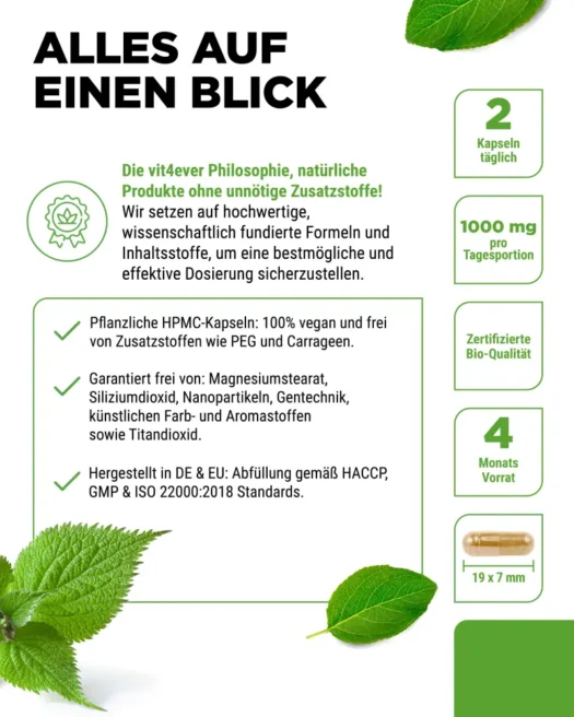 Vit4ever <br>Biologisch brandnetelextract - 240 capsules - Afbeelding 5