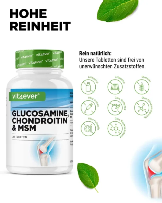 Vit4ever <br>Glucosamina + Condroitina + MSM - 365 compresse - immagine 4