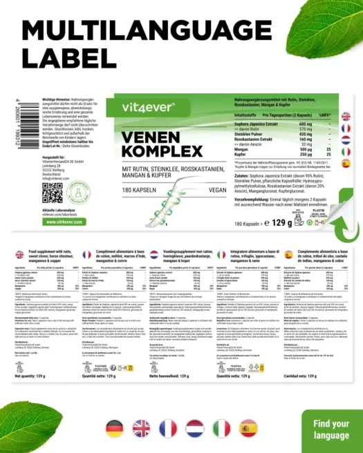 Vit4ever <br>Complesso venoso - 180 capsule - immagine 3