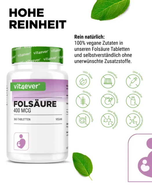 Vit4ever <br>Foliumzuur - 365 tabletten - Afbeelding 4