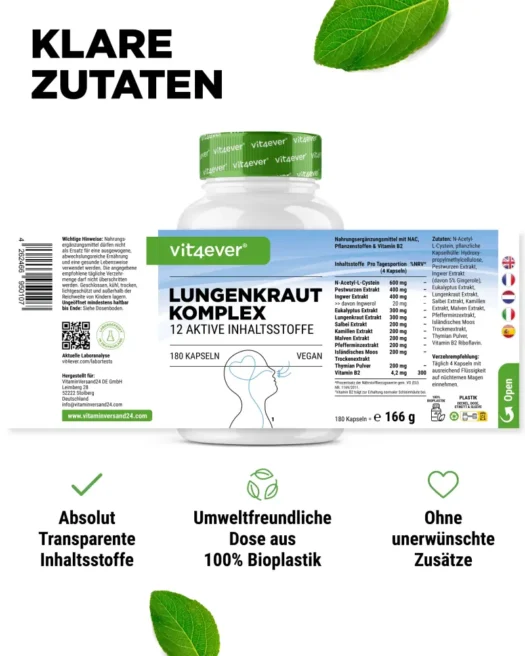 Vit4ever <br>Complesso polmonare - 180 capsule - immagine 3
