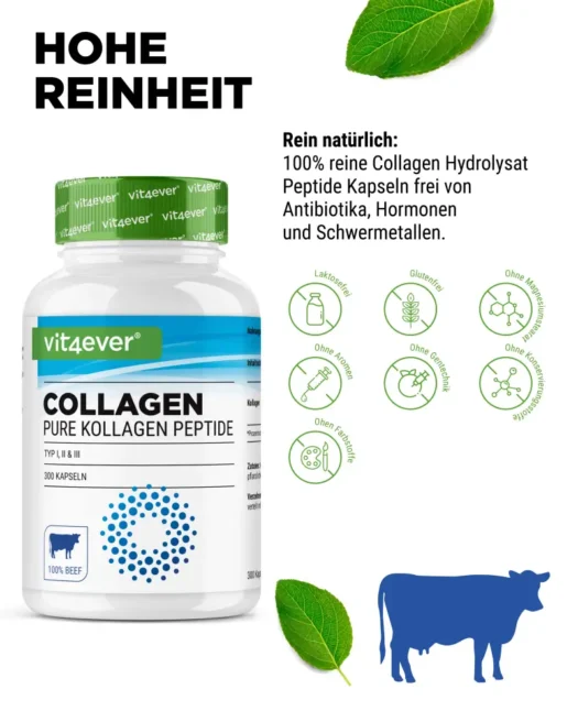 Vit4ever <br>Collageenpeptiden - 300 capsules - Afbeelding 4