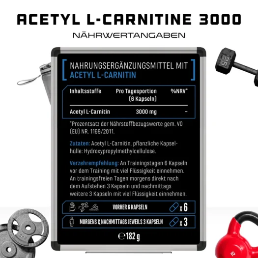 GEN <br>Acetyl-L-Carnitine - 250 capsules - Afbeelding 3