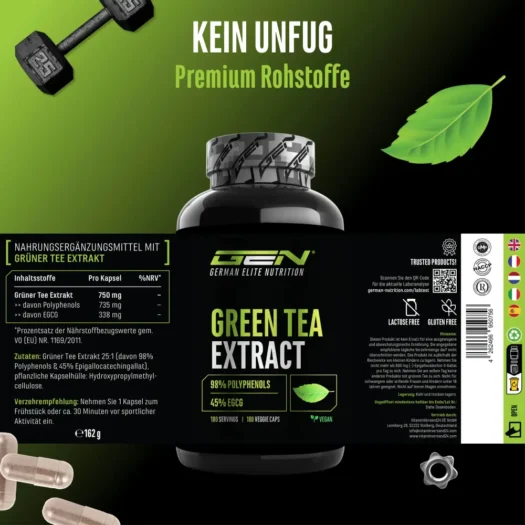 GEN <br>Extracto de té verde - 180 cápsulas - Imagen 2