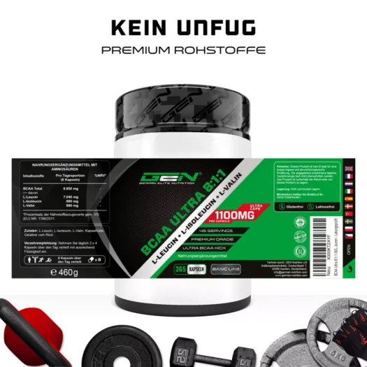 GEN <br>BCAA Ultra 8:1:1 - 365 capsules - Afbeelding 2