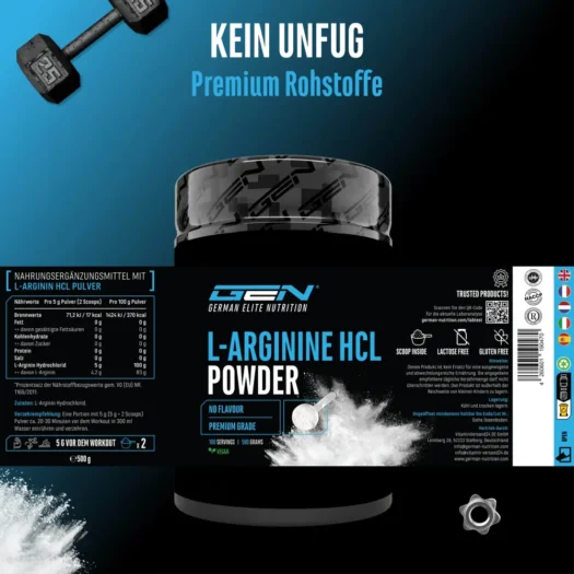 GEN <br>L-Arginina HCL - 500 g - immagine 2