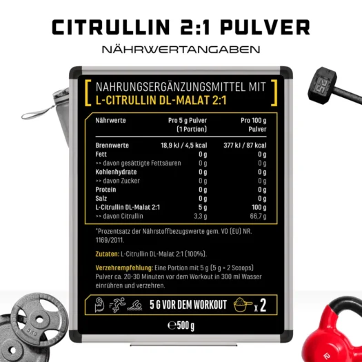 GEN <br>L-Citrulline DL-Malaat - 500 g - Afbeelding 3