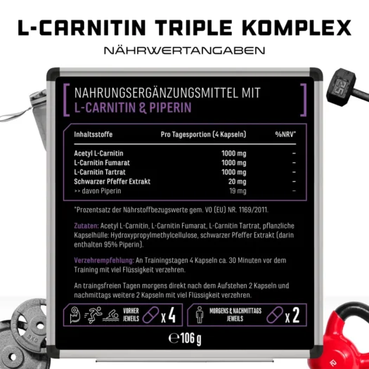 GEN <br>L-Carnitina Triple Complex - 120 cápsulas - Imagen 3