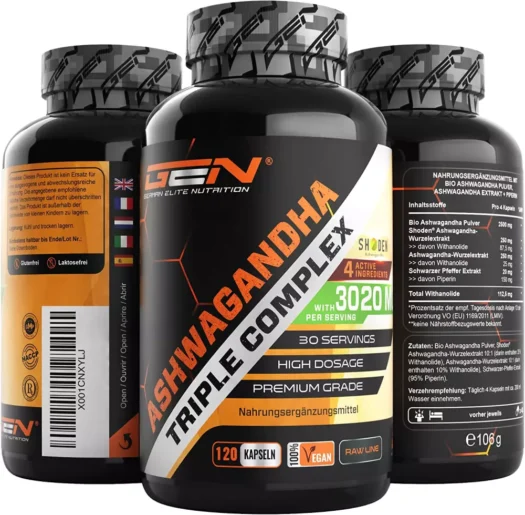 GEN <br>Ashwagandha Triple Complex - 120 capsules (houdbaar tot 31.10.25)