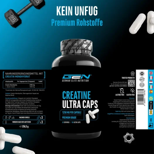 GEN Creatin Ultra Caps - 180 Kapseln – Bild 2