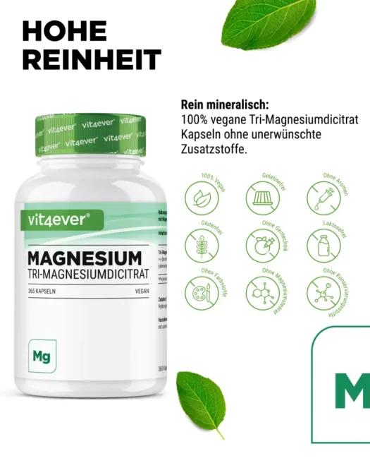 Vit4ever <br>Tri-Magnesiumdicitrat - 365 Kapseln – Bild 4