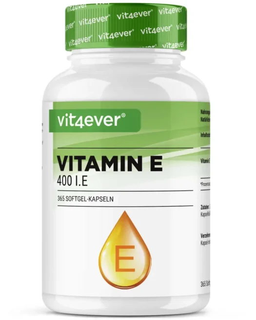 Vit4ever <br>Vitamine E 400 I.U. - 365 capsules