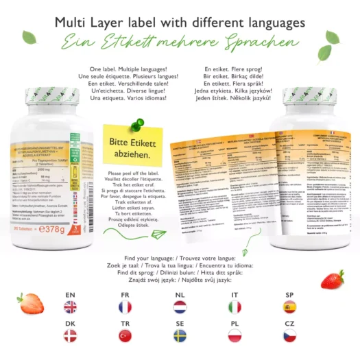 Vit4ever <br>MSM + Vitamin C 1000 mg - 365 Tabletten – Bild 3
