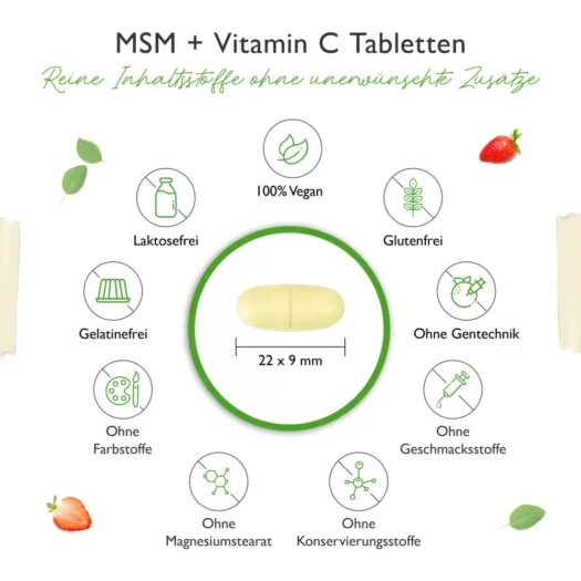Vit4ever <br>MSM + Vitamin C 1000 mg - 365 Tabletten – Bild 4