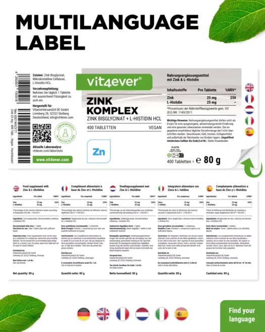 Vit4ever <br>Complejo de zinc - 400 comprimidos - Imagen 3