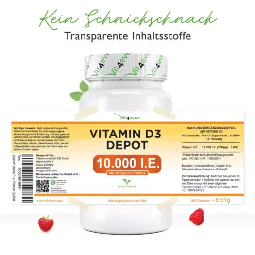 Vit4ever <br>Vitamina D3 10000 U.I. - 365 comprimidos - Imagen 2