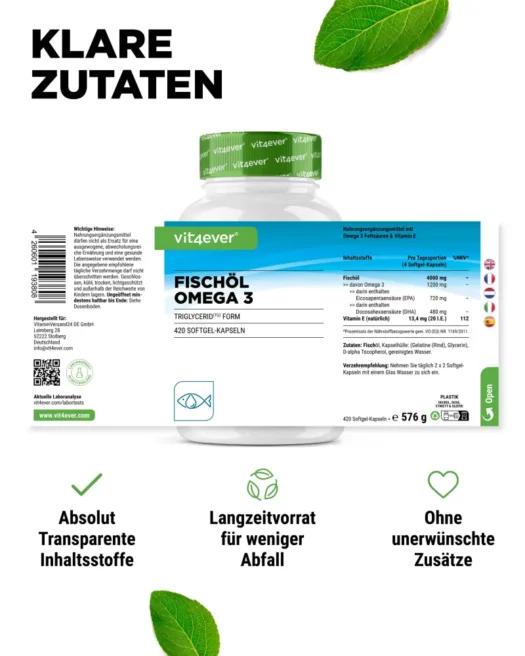 Vit4ever <br>Omega 3 - 420 Capsules - Image 2