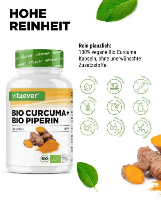 Vit4ever <br>Bio Curcuma - 365 Kapseln – Bild 4