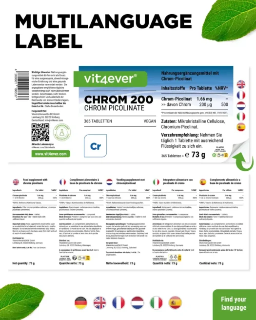 Vit4ever <br>Chromium - 365 comprimés - différentes versions – Image 3