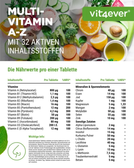 Vit4ever <br>Multivitaminas A-Z - 365 comprimidos - Imagen 2