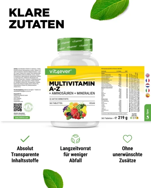 Vit4ever <br>Multivitaminas A-Z - 365 comprimidos - Imagen 3