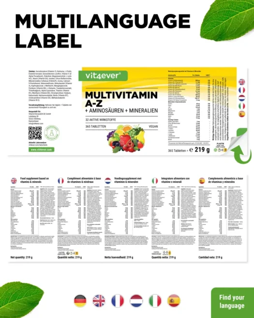 Vit4ever <br>Multivitaminas A-Z - 365 comprimidos - Imagen 4