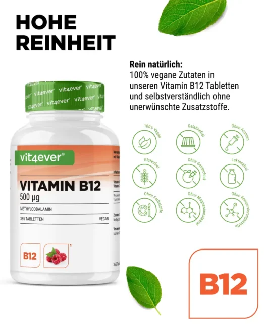 Vit4ever <br>Vitamine B12 - 365 comprimés à sucer - différentes variétés – Image 4